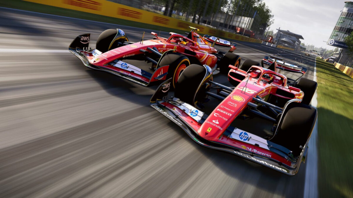 F1 24 Update 1.5 adds support for more sim racing wheels, and the current Ferrari livery