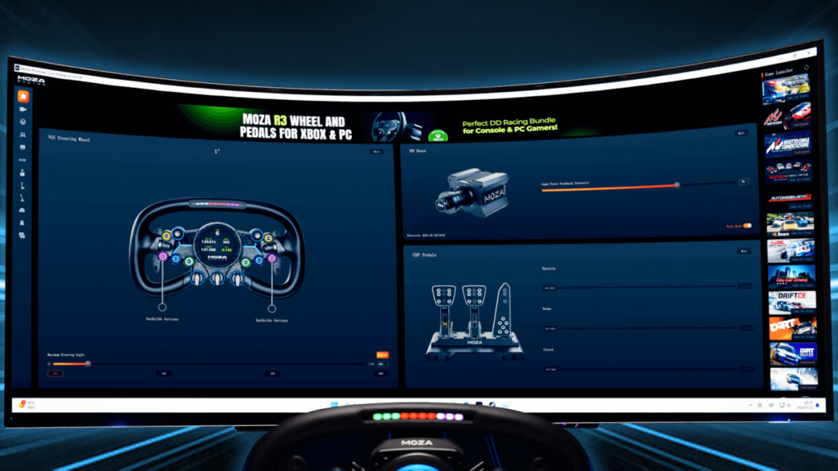 The Moza Vision GS wheel works with the Pit House platform, and adds custom UI management software