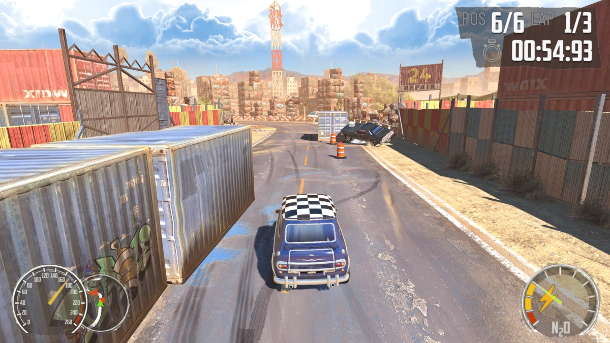 Junkyard Rush Racing appears to be a straight port of Switch title Turbo Boost Racing